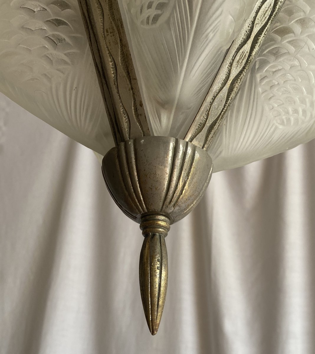 Art Deco Chandelier With Pine Cones, 20th Century-photo-4