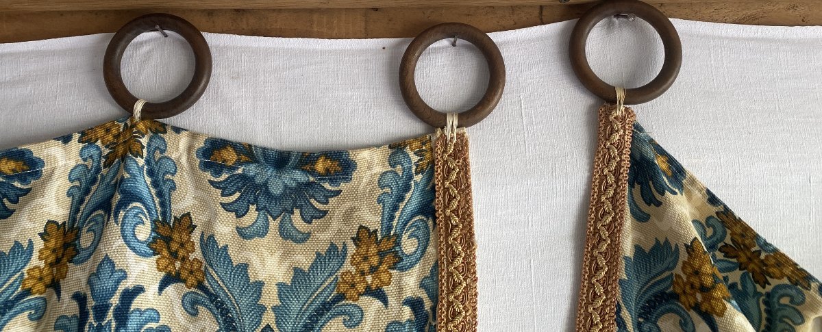 Paire de rideaux en coton – motif baroque XX ème-photo-4