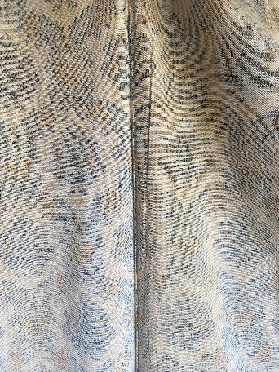 Paire de rideaux en coton – motif baroque XX ème-photo-3