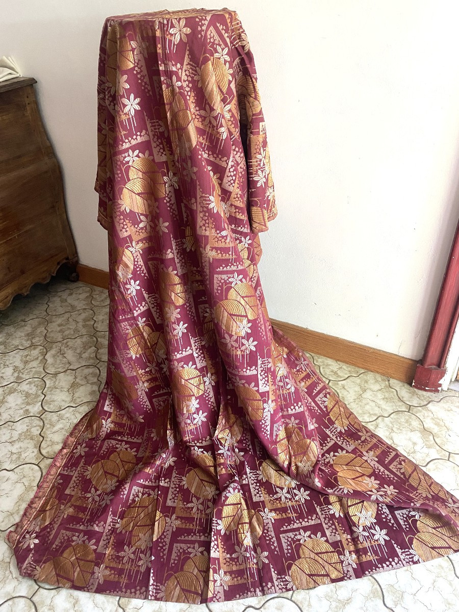 Second Antique Art Deco Fabric In Cotton/linen/silk 2