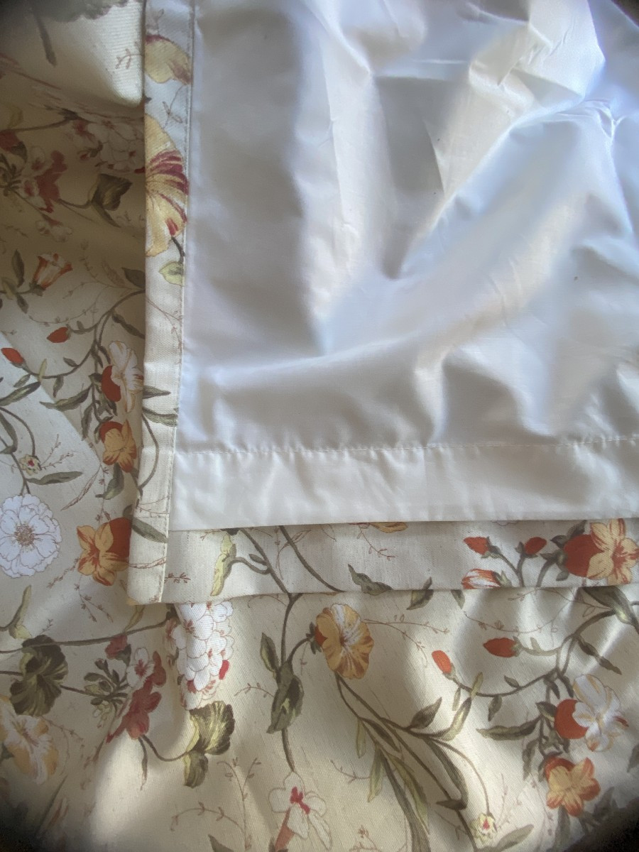 Pair Of Cotton And Linen Curtains With A Floral Pattern – 20th Century-photo-8