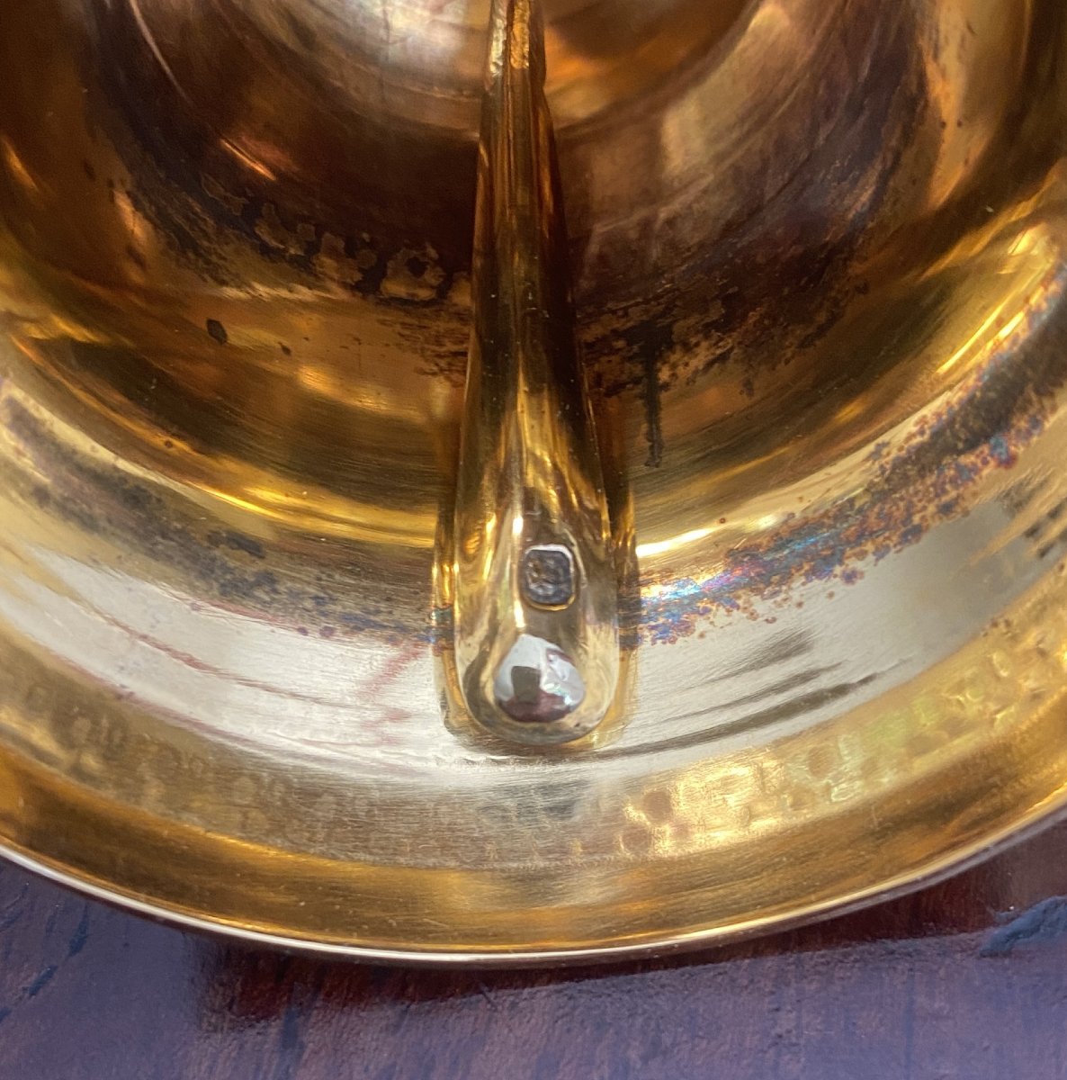 Solid Silver Or Gilt Table Bell, Chased, 19th Century-photo-1