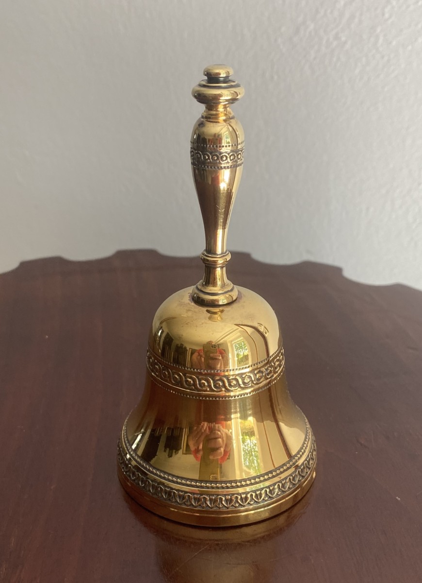 Solid Silver Or Gilt Table Bell, Chased, 19th Century