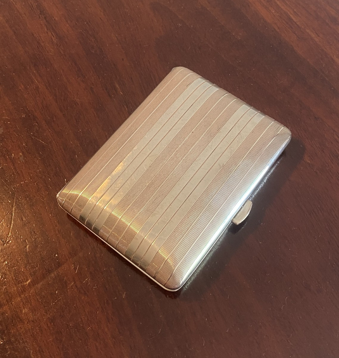 Art Deco Solid Silver Cigarette Case, 20th Century