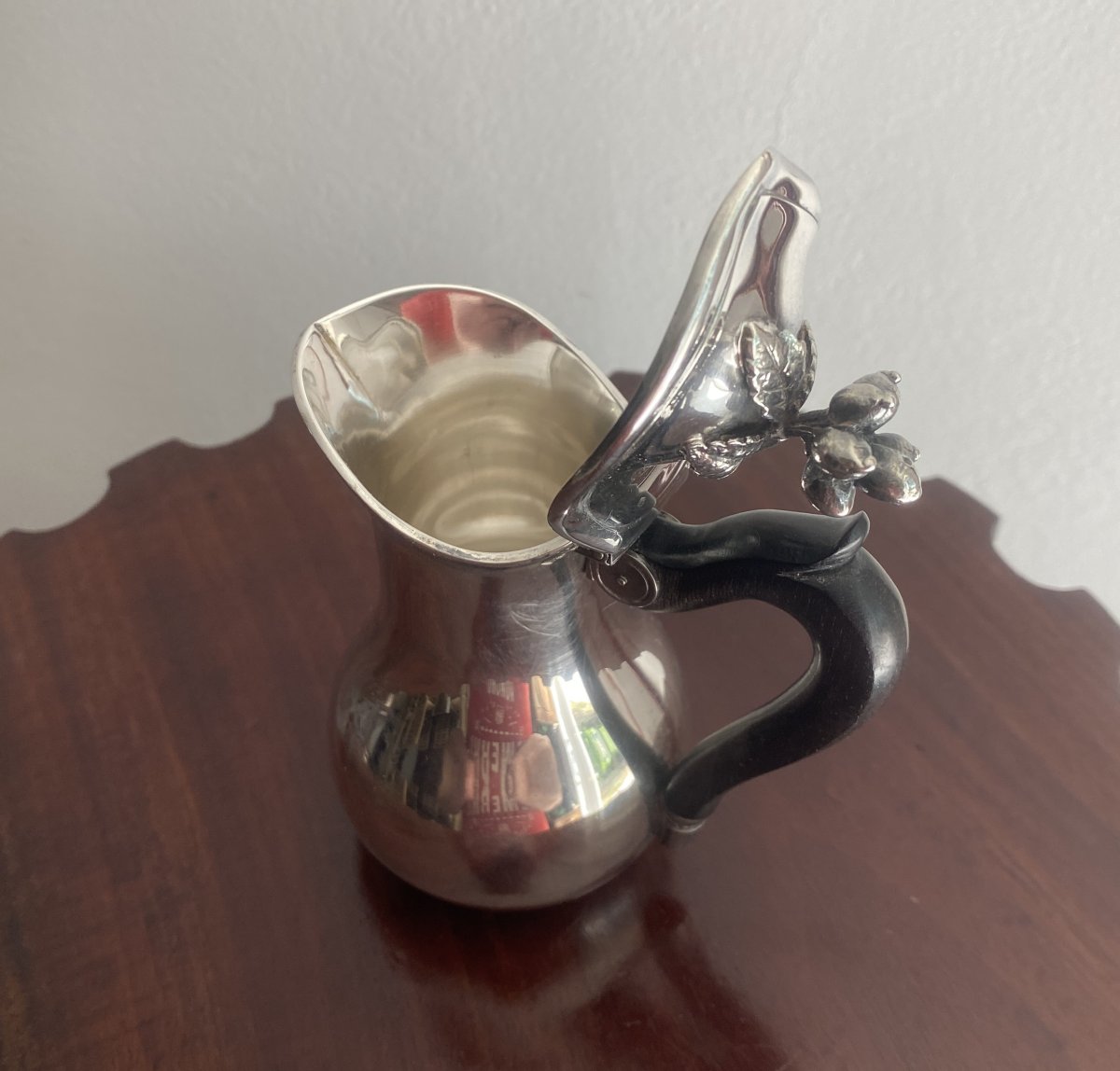 19th Century Solid Silver Covered Teapot-photo-2