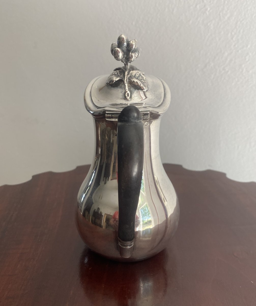 19th Century Solid Silver Covered Teapot-photo-4