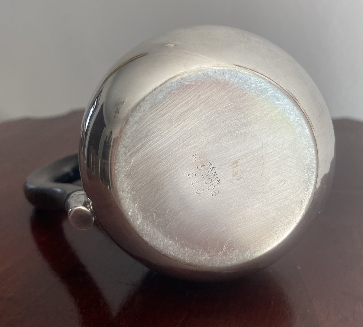 19th Century Solid Silver Covered Teapot-photo-7