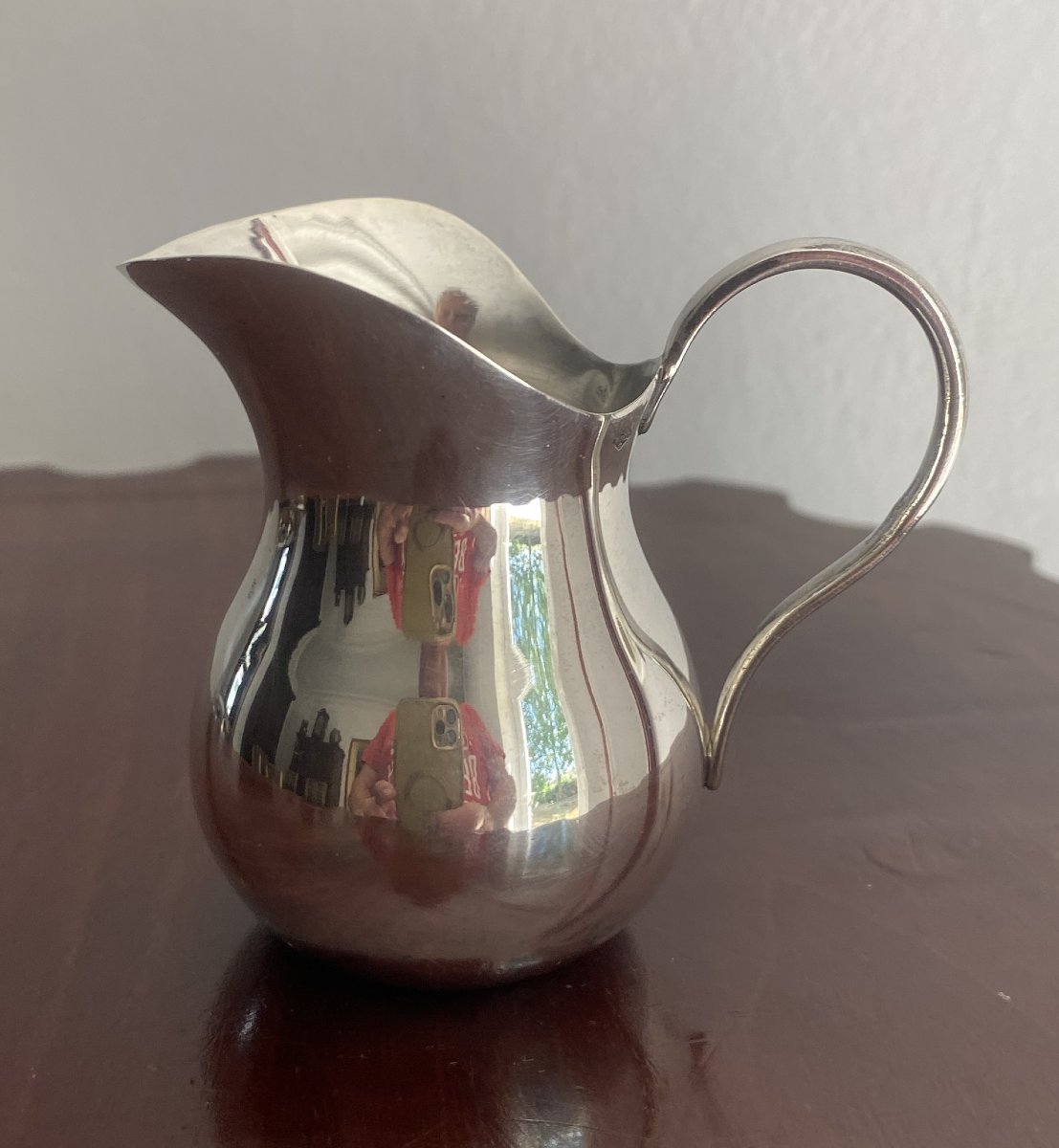 19th Century Solid Silver Milk Jug-photo-4