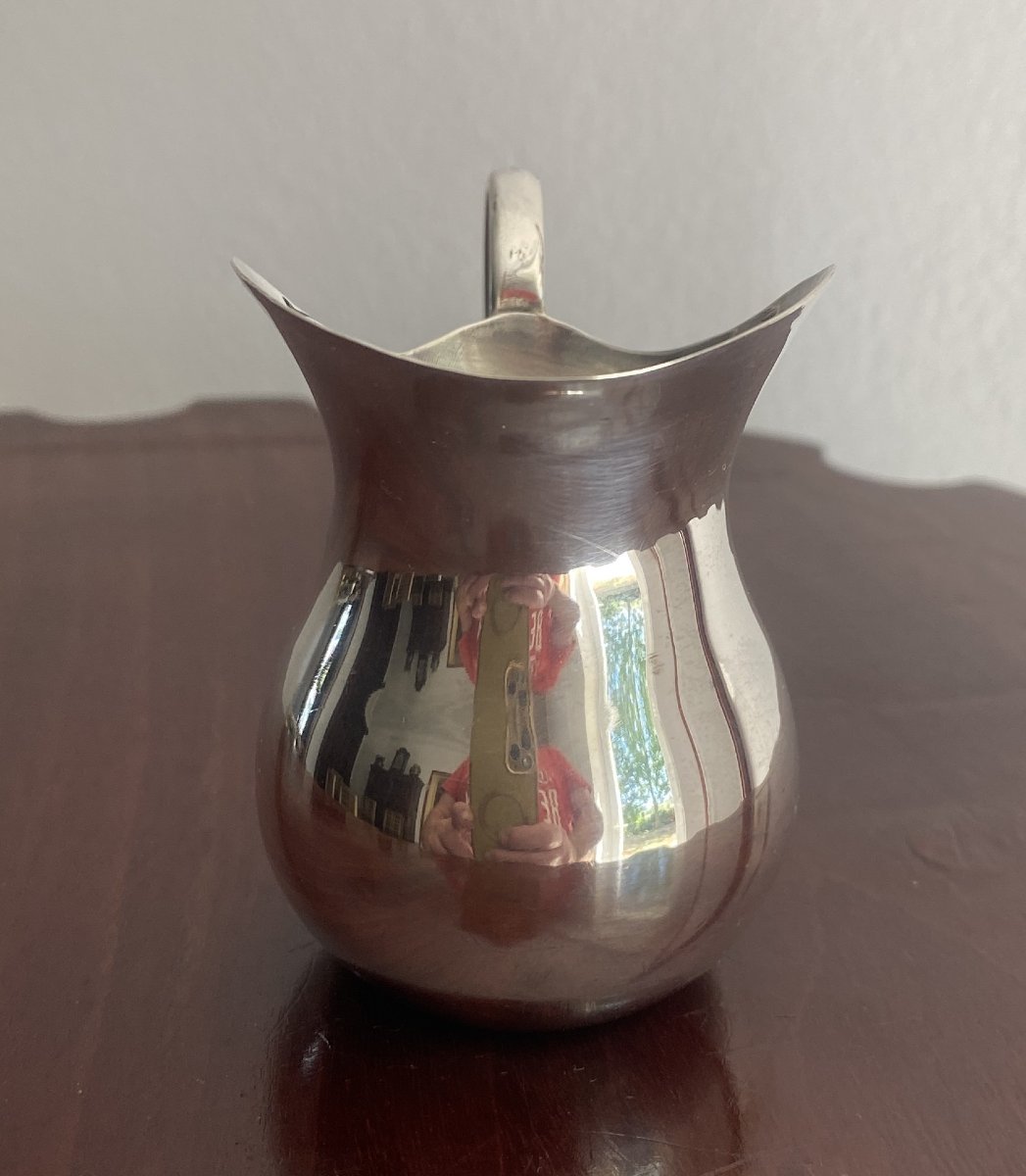 19th Century Solid Silver Milk Jug-photo-1