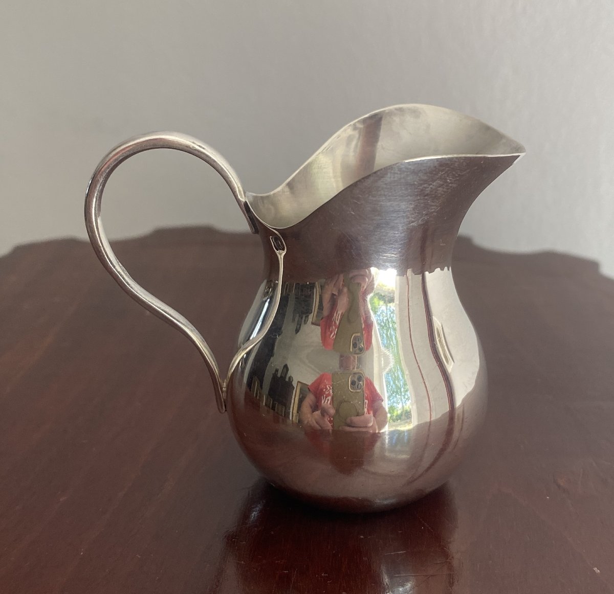 19th Century Solid Silver Milk Jug-photo-2