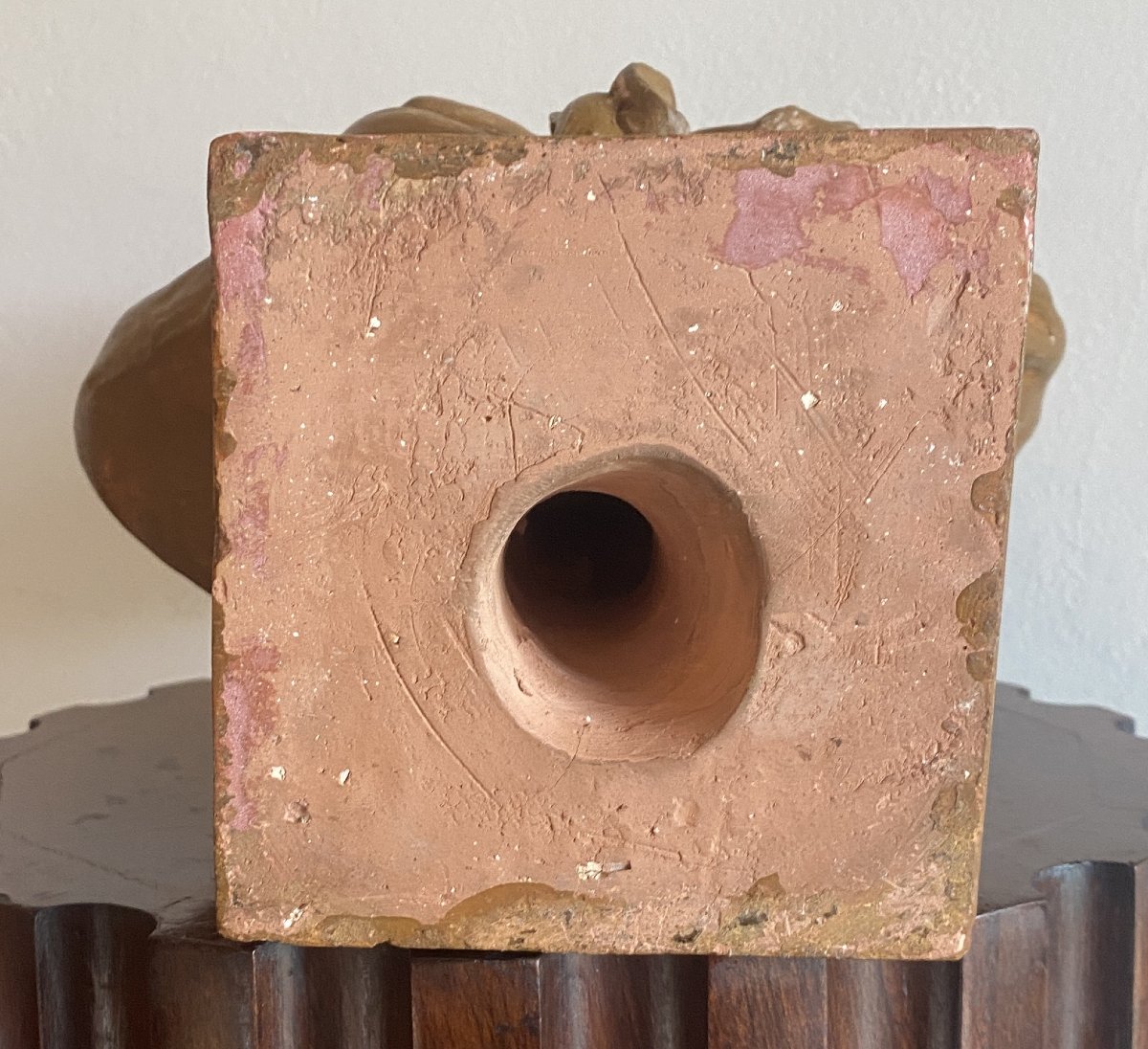 A Bertin buste en terre cuite jeune fille aux raisins  Vendange XIX ème-photo-6