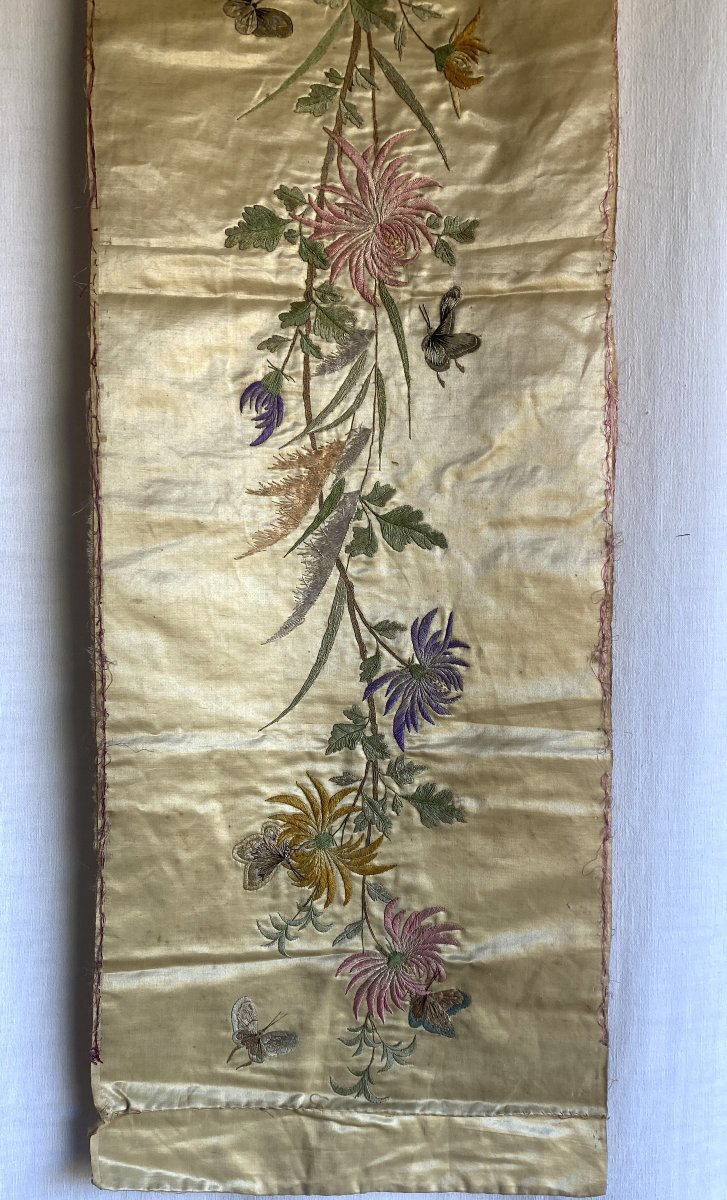 Embroidered Silk Panel – China, 19th Century-photo-3