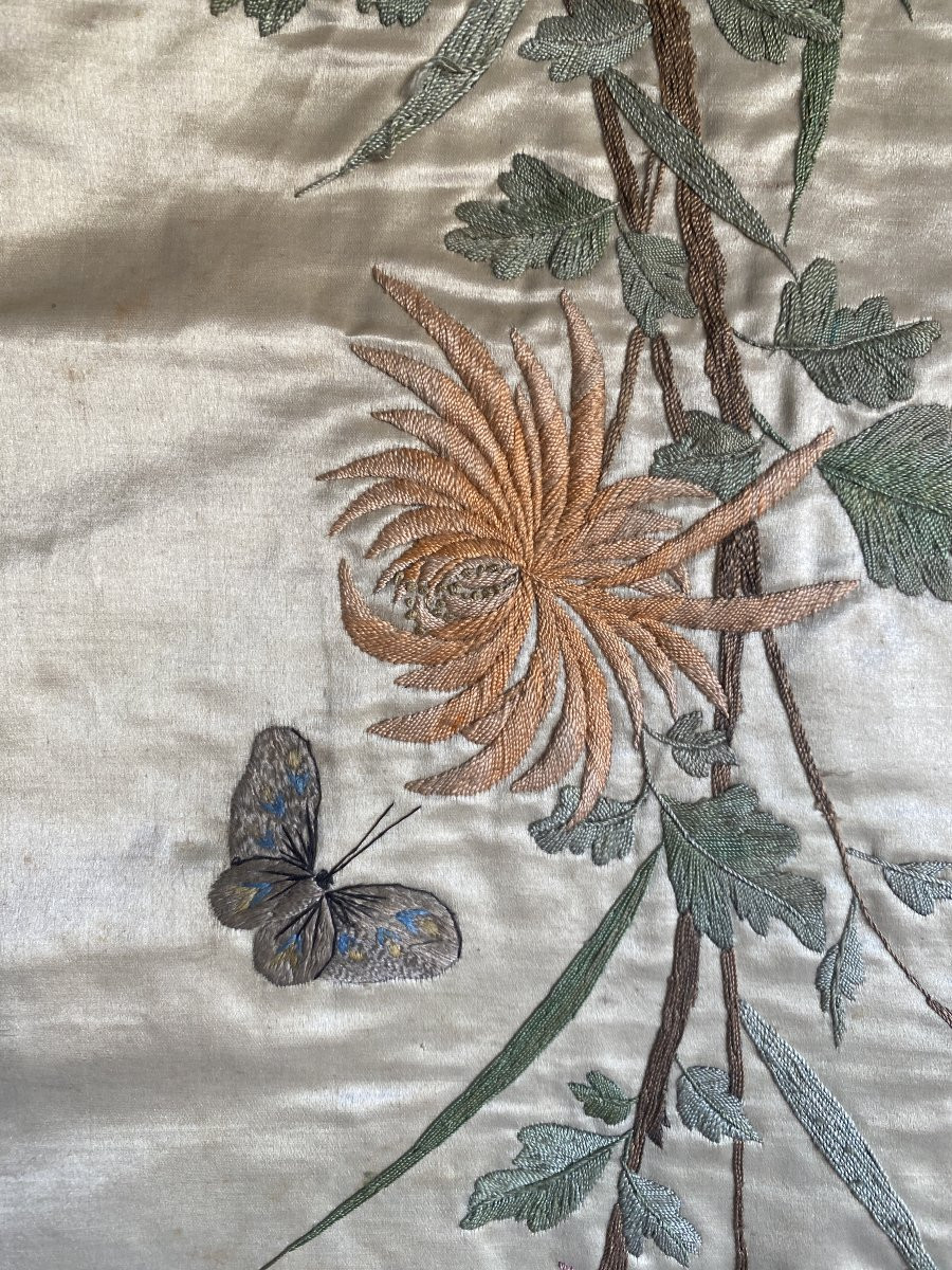 Embroidered Silk Panel – China, 19th Century-photo-4