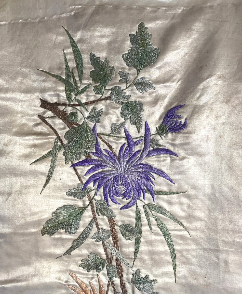 Embroidered Silk Panel – China, 19th Century-photo-3