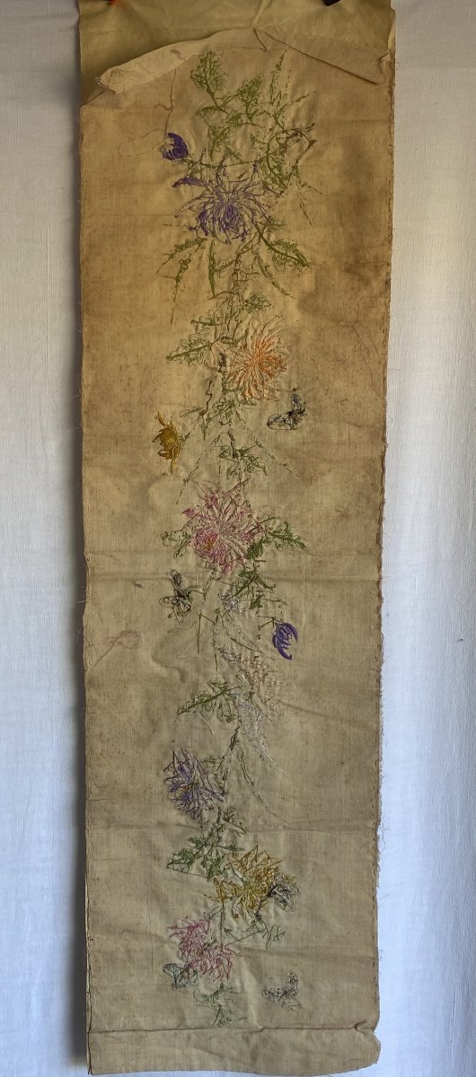Embroidered Silk Panel – China, 19th Century-photo-4