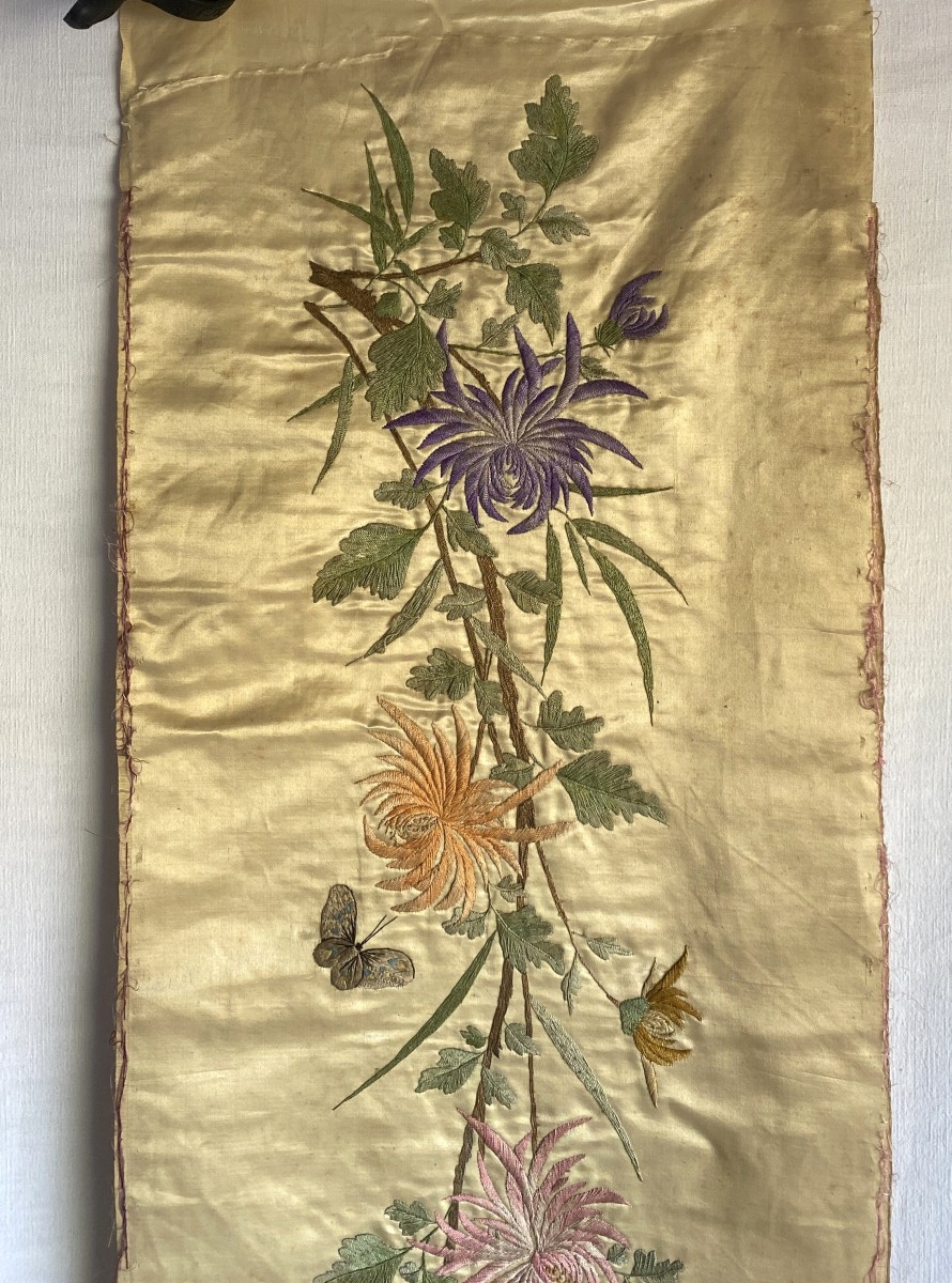 Embroidered Silk Panel – China, 19th Century