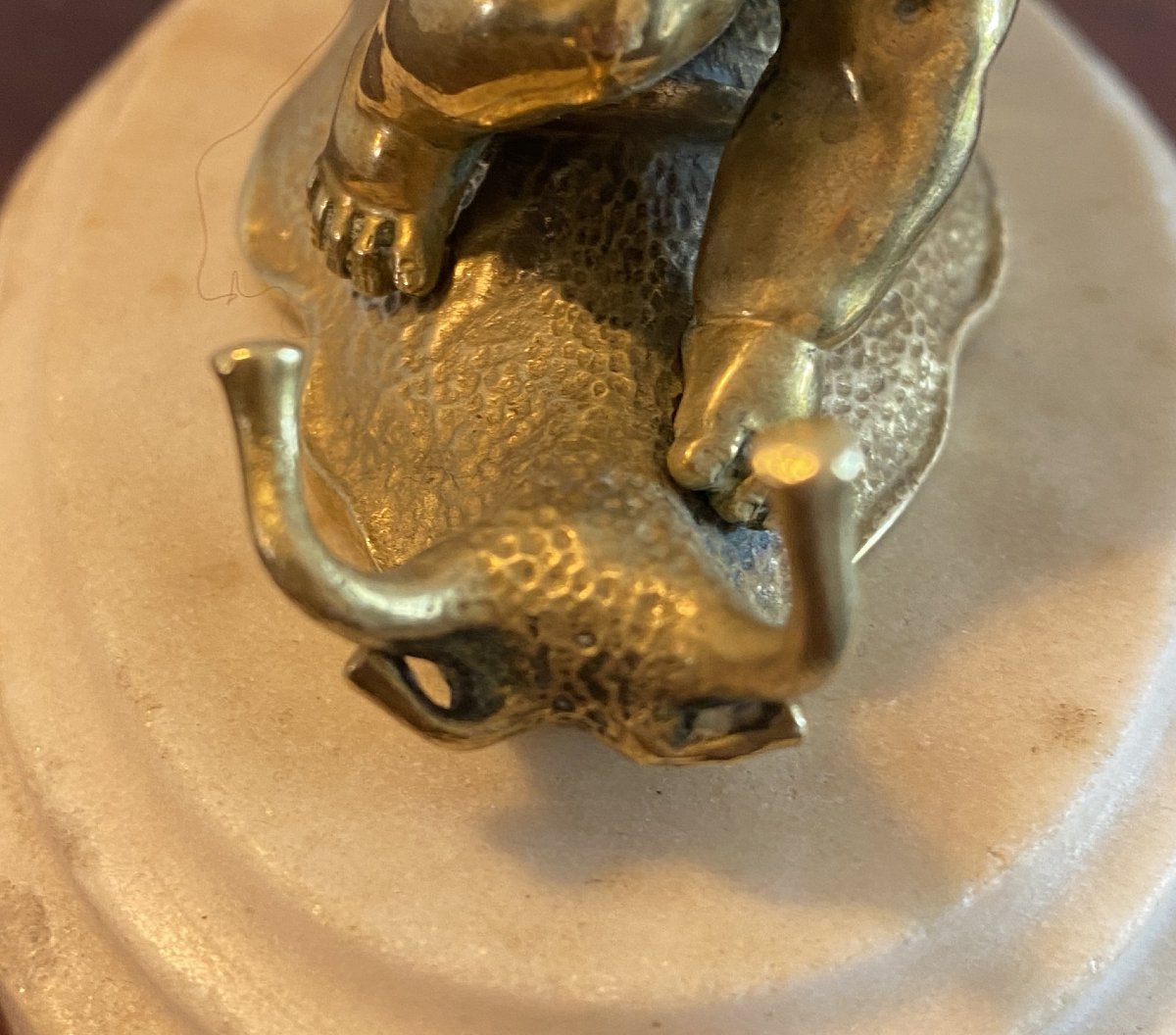 Gilded Bronze Depicting A Child Sleeping On A Snail, 19th Century-photo-5