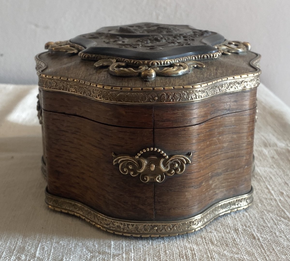 Napoleon III Style Wooden, Bronze And Bakelite Box Or Case, 19th Century -photo-1