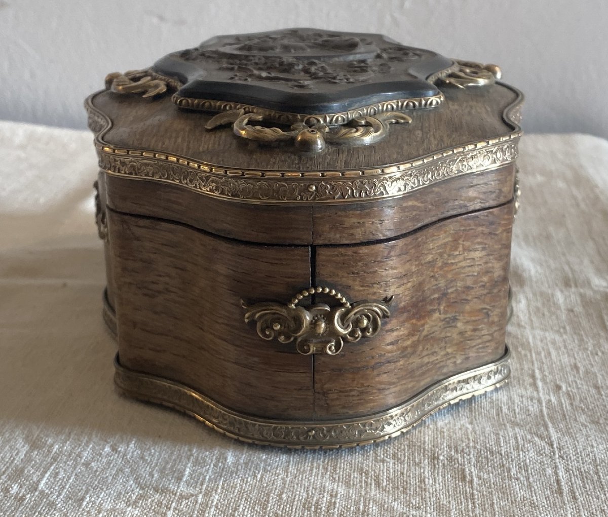 Napoleon III Style Wooden, Bronze And Bakelite Box Or Case, 19th Century -photo-3