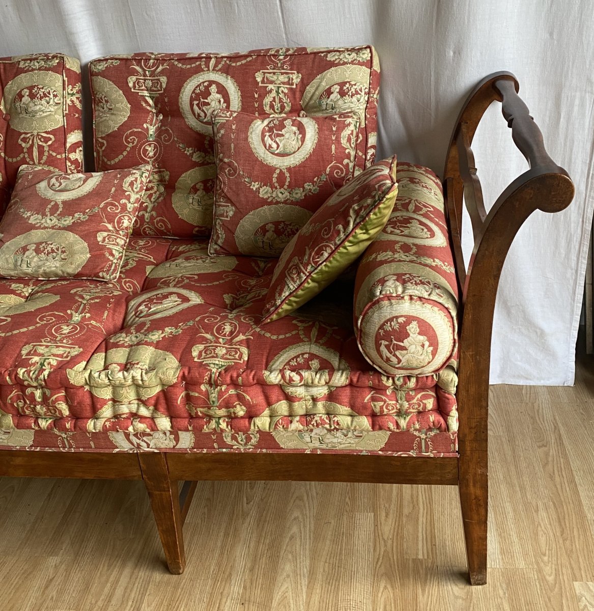 19th-century Restoration Period Beechwood Bench Or Daybed-photo-3