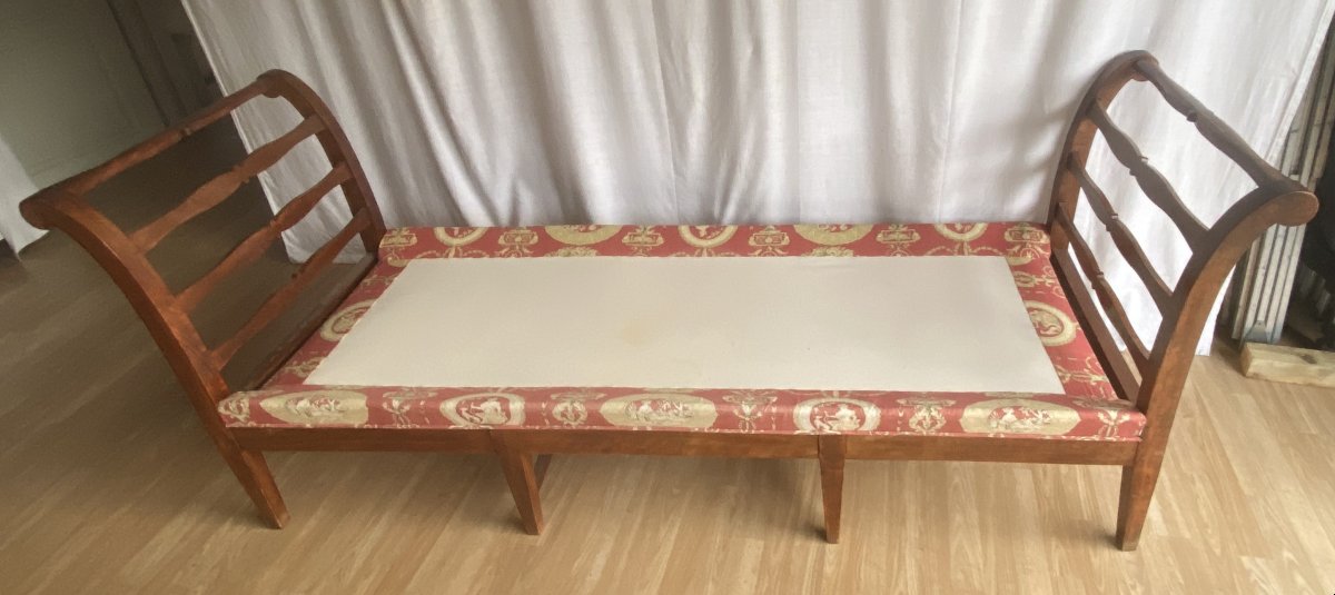 19th-century Restoration Period Beechwood Bench Or Daybed-photo-6