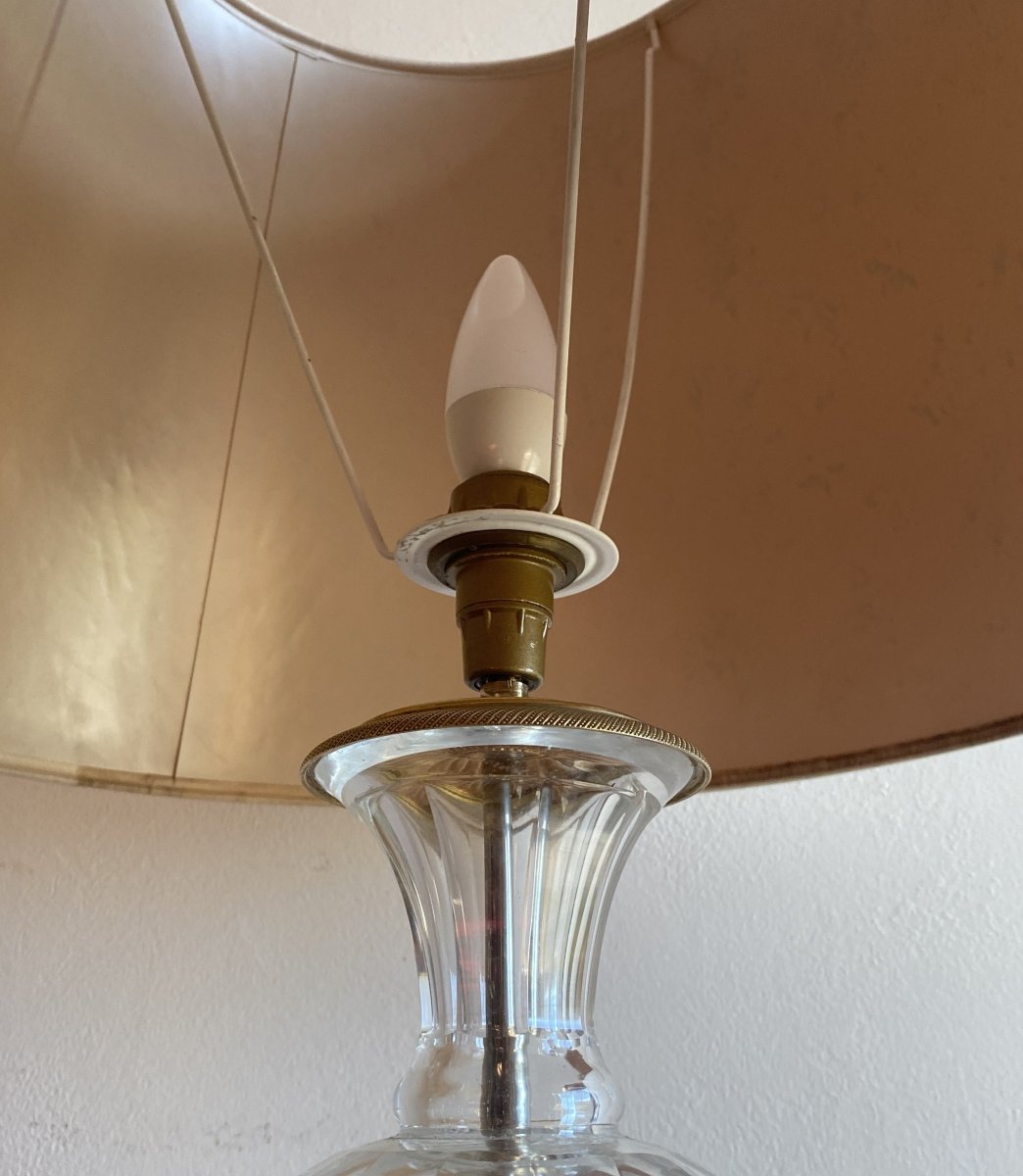 Lampe en cristal taillé avec bronze doré et ciselé de style empire XX ème-photo-3