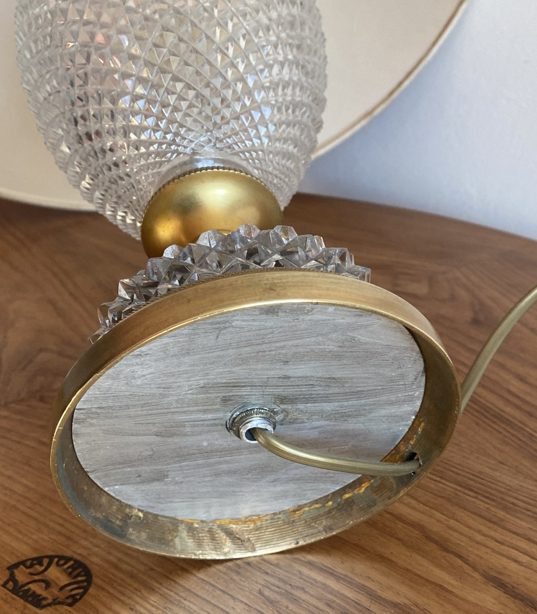 Lampe en cristal taillé avec bronze doré et ciselé de style empire XX ème-photo-4