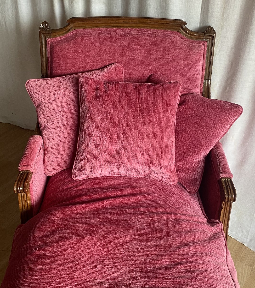 chaise longue ou méridienne Louis XVI en hêtre XVIII ème-photo-4