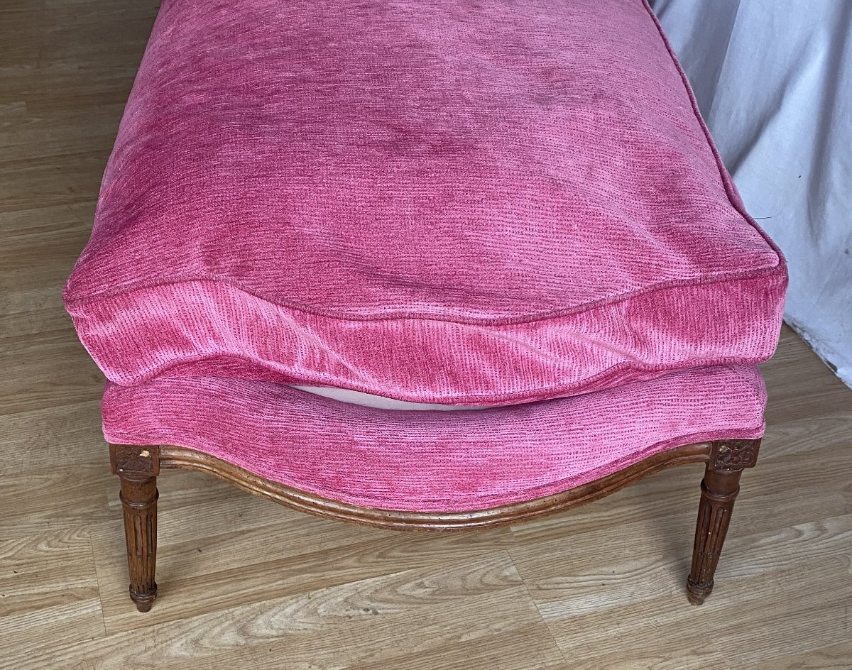 chaise longue ou méridienne Louis XVI en hêtre XVIII ème-photo-1