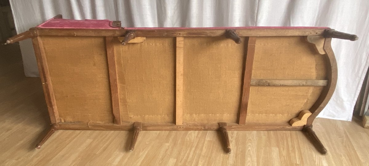 chaise longue ou méridienne Louis XVI en hêtre XVIII ème-photo-5