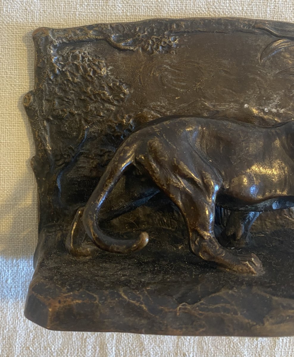 Hirschler heinrich Sculpture de Panthère en Bronze Autriche XX ème-photo-2