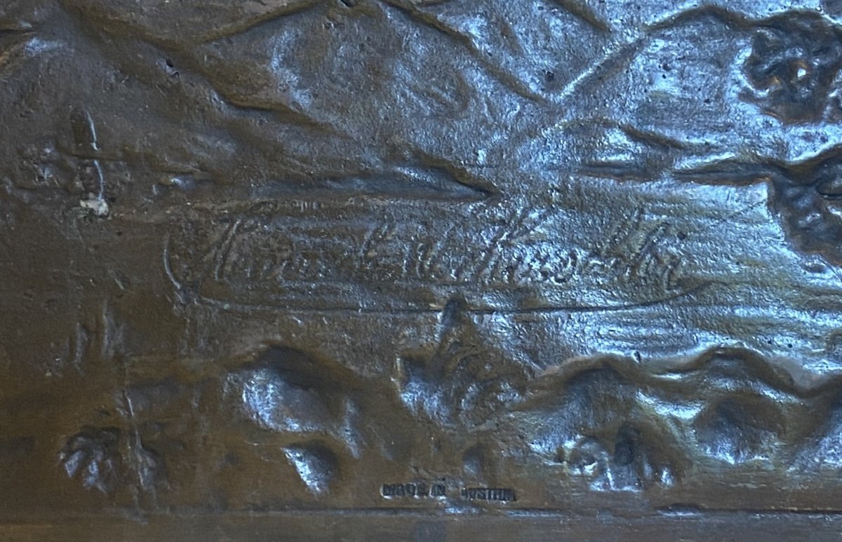 Hirschler heinrich Sculpture de Panthère en Bronze Autriche XX ème-photo-4