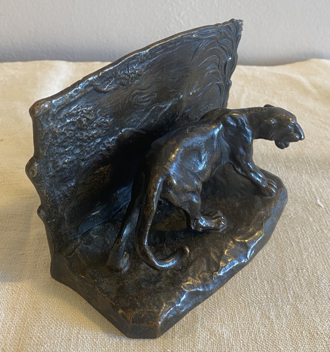 Hirschler heinrich Sculpture de Panthère en Bronze Autriche XX ème-photo-2