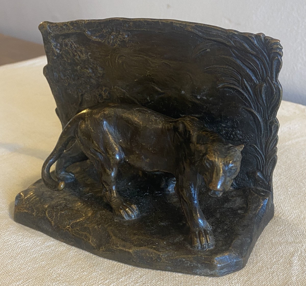 Hirschler heinrich Sculpture de Panthère en Bronze Autriche XX ème