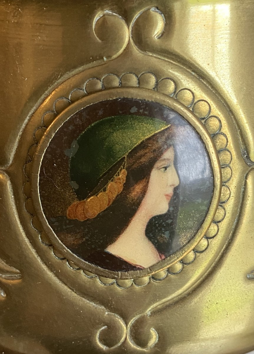 Lampe à pétrole Art Nouveau en laiton  XX ème-photo-6