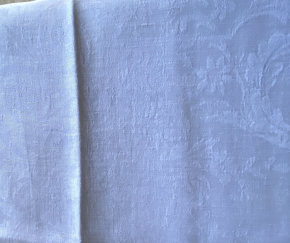 7 Antique Damask Linen Napkins – Monogrammed Bb – Art Nouveau-photo-2