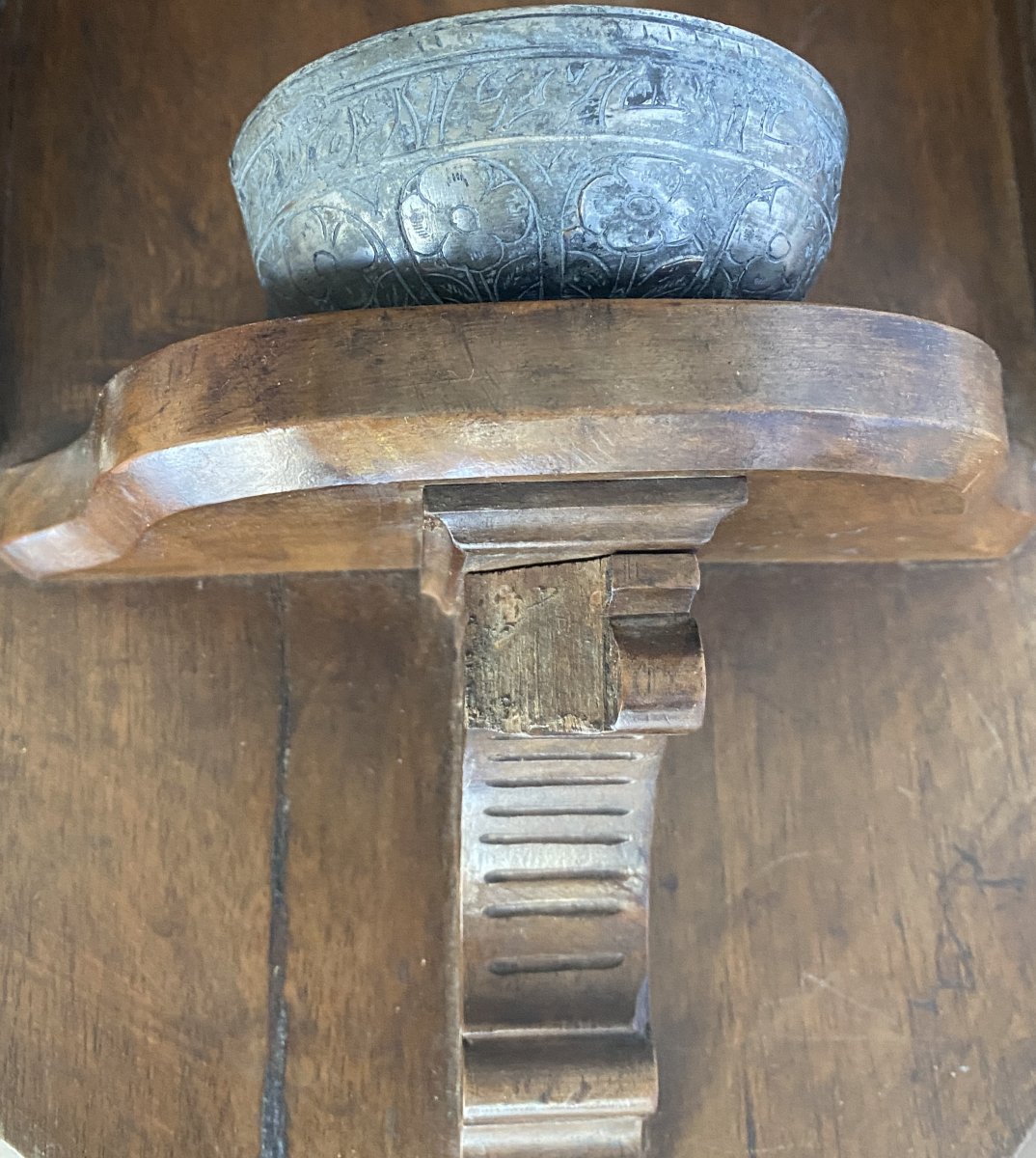 Fontaine Murale de J J Blanc en étain ciselé De Lyon avec Blason   XVIII ème-photo-8