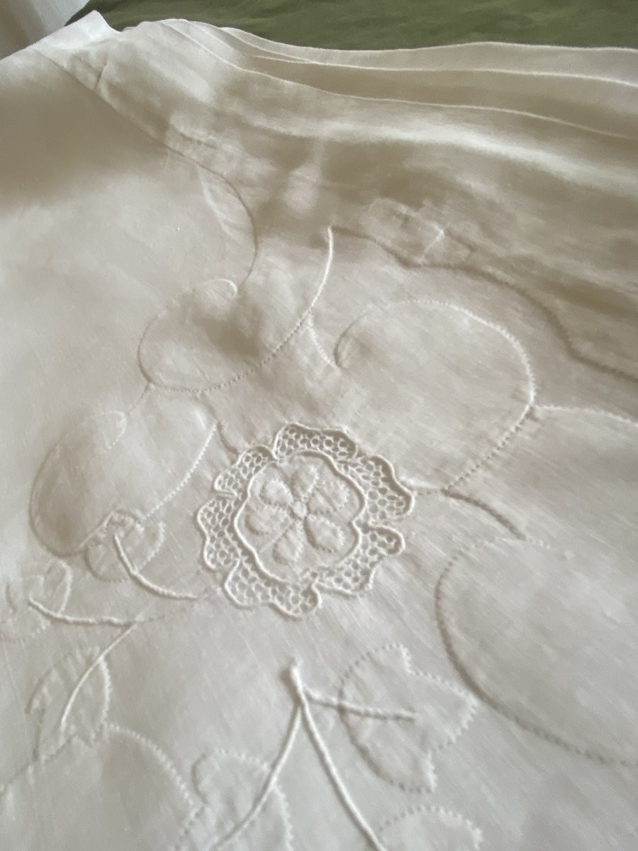 Paire de taies d’oreiller anciennes monogrammées MSJ – fin XIXᵉ siècle-photo-6