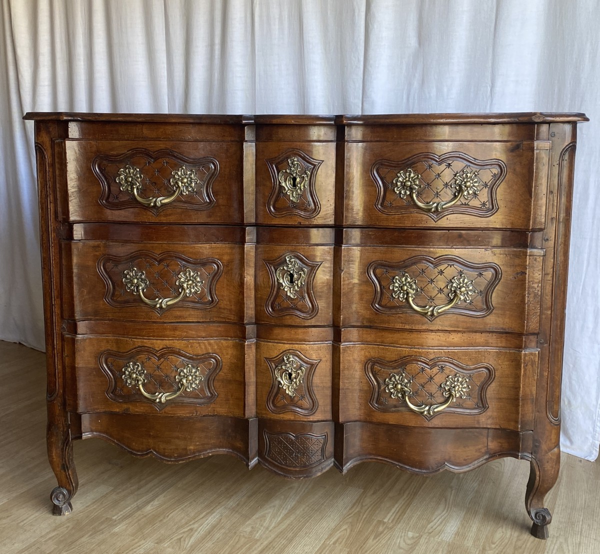 18th Century Curved Walnut Commode 