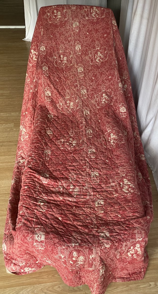 Dessus de lit, Courtepointe, Boutis, de Mulhouse en coton – XIXᵉ siècle-photo-2