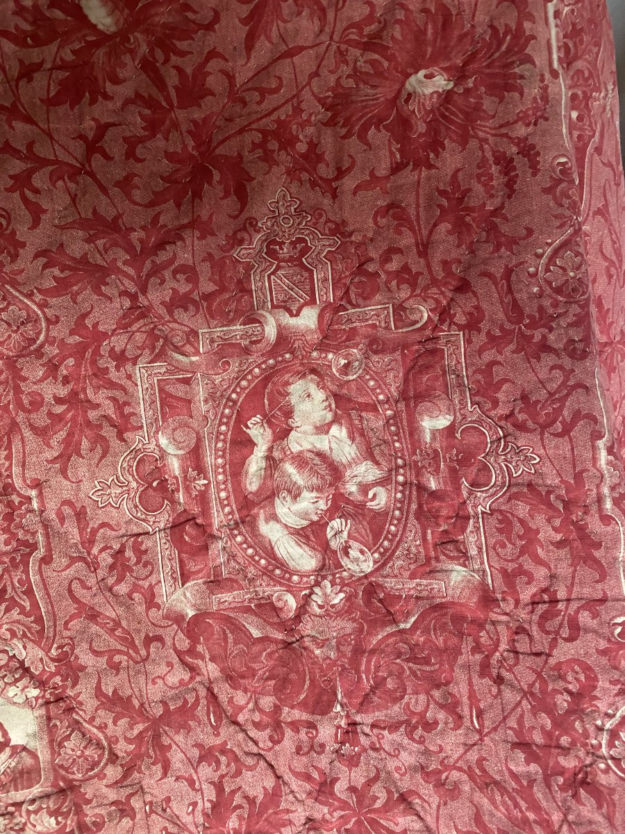 Dessus de lit, Courtepointe, Boutis, de Mulhouse en coton – XIXᵉ siècle-photo-3