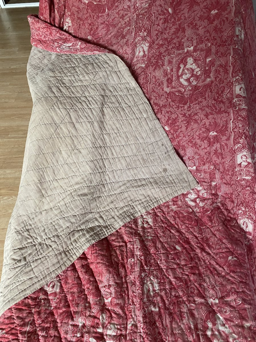 Dessus de lit, Courtepointe, Boutis, de Mulhouse en coton – XIXᵉ siècle-photo-4