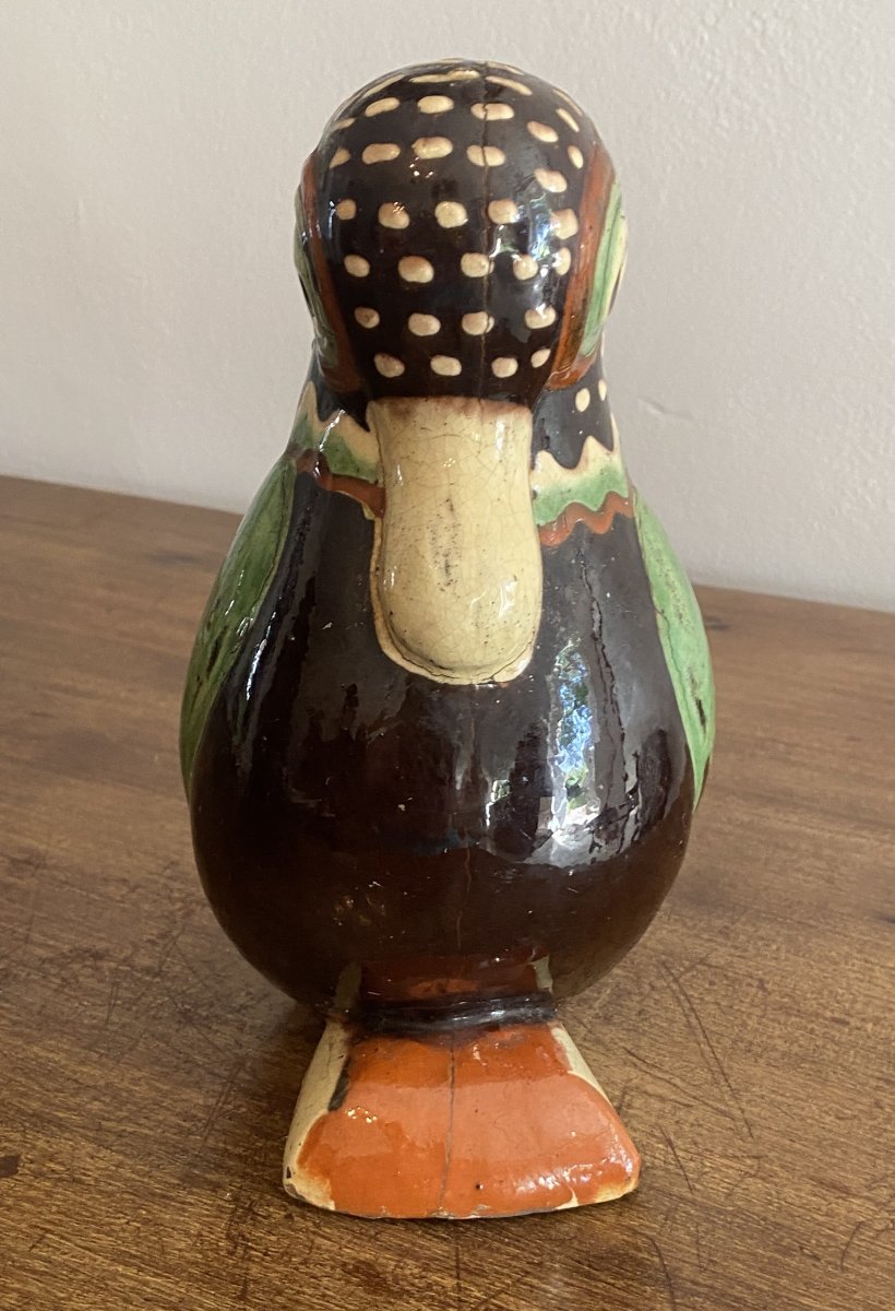 Primavera Art Déco Manufacture De Soufflenheim Polychrome Duck 20th Century-photo-4