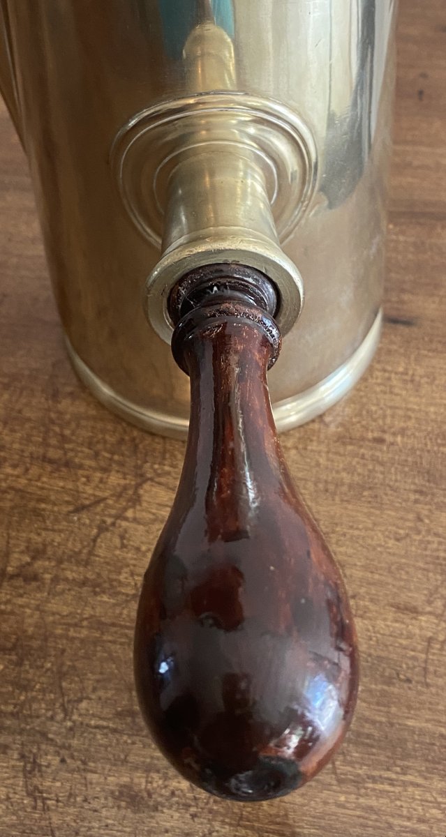 Christofle et les Chargeurs Réunis Chocolatière en bronze doré XIX ème-photo-4