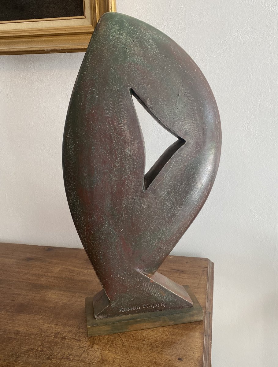 Fillon, Maxime Abstract Terracotta Sculpture Icare Prize Awarded To Admiral Paul Hebrard, 20th Century-photo-1