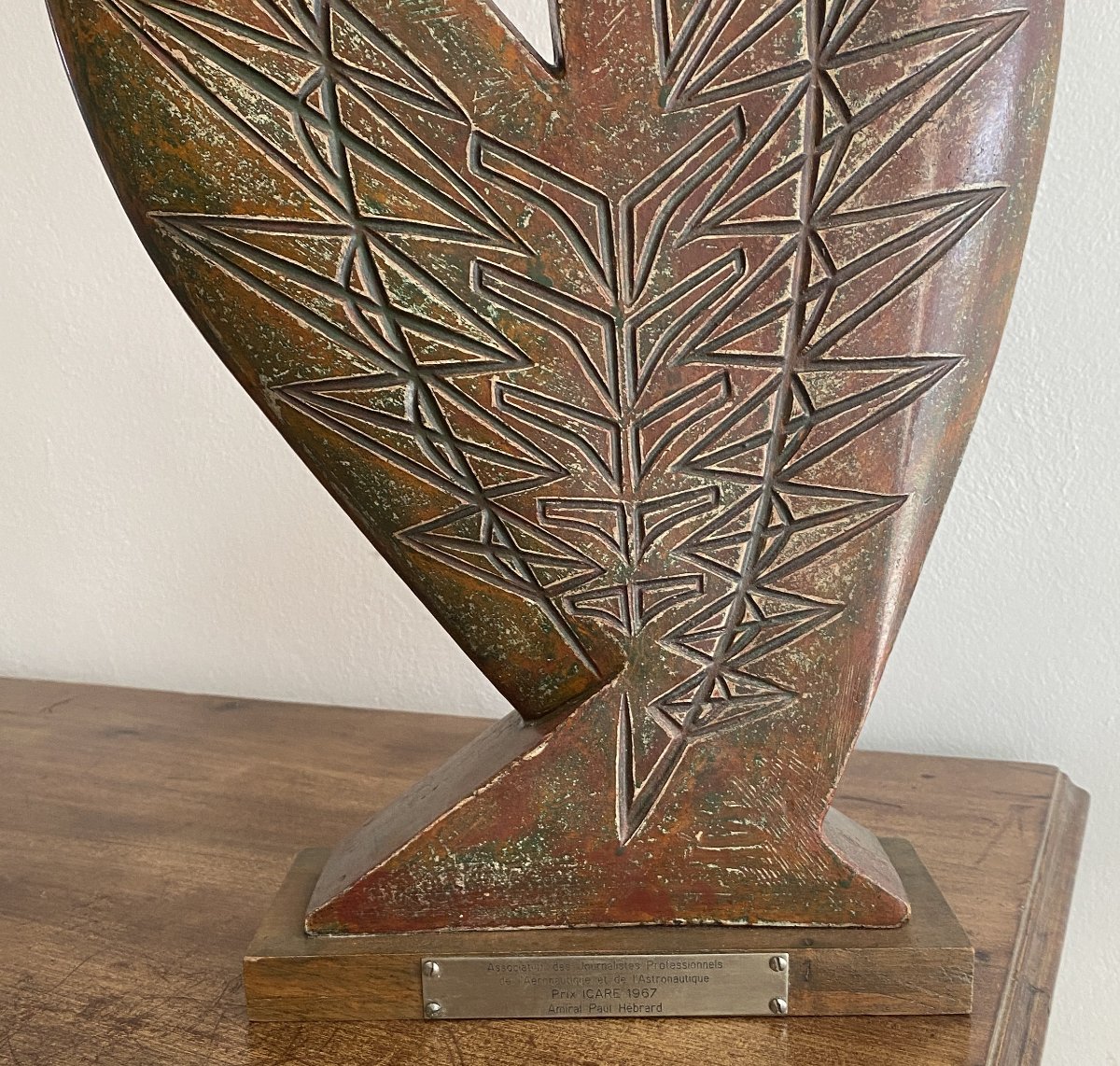 Fillon, Maxime Abstract Terracotta Sculpture Icare Prize Awarded To Admiral Paul Hebrard, 20th Century-photo-3