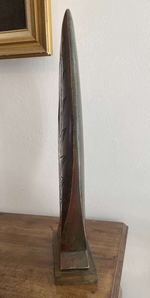 Fillon, Maxime Abstract Terracotta Sculpture Icare Prize Awarded To Admiral Paul Hebrard, 20th Century-photo-4
