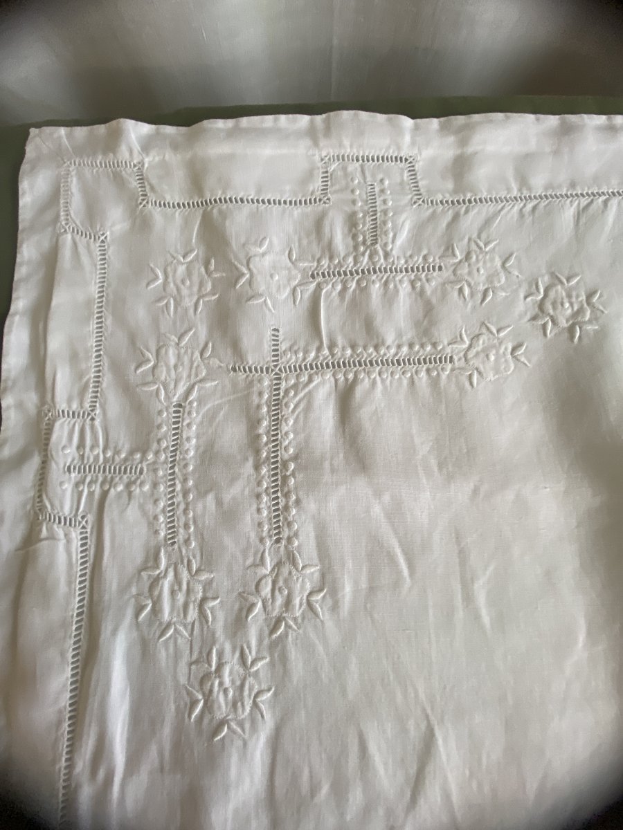 Pair Of Antique Linen Pillowcases – Late 19th Century-photo-4