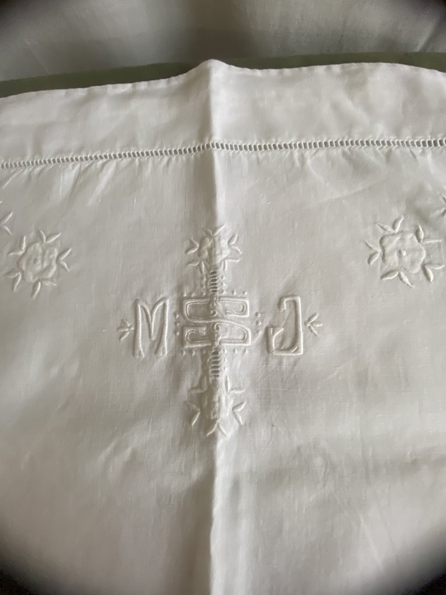 Pair Of Antique Linen Pillowcases – Late 19th Century-photo-1