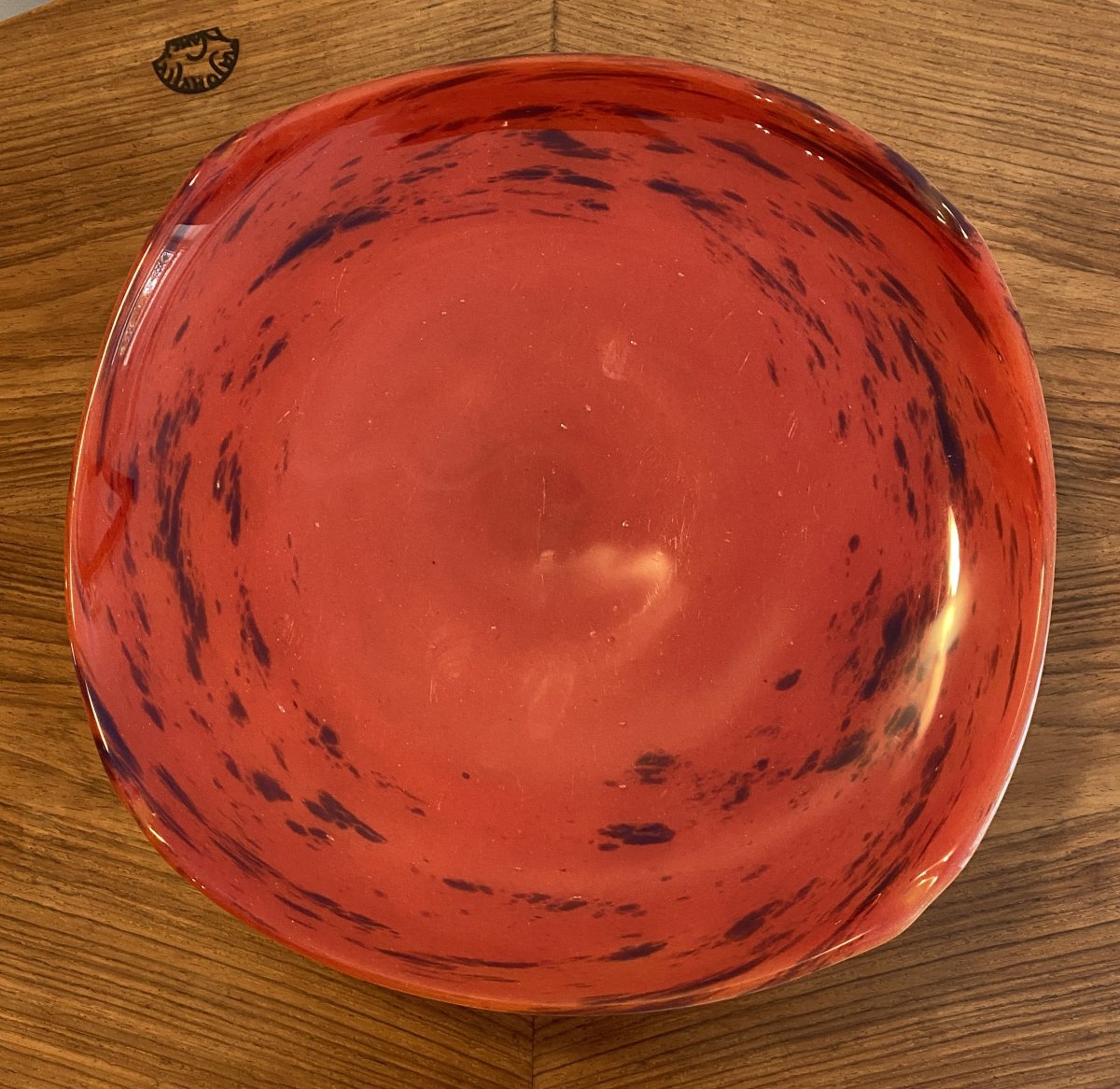 Schneider Le Verre Français  Red And Blue Marble-effect Glass Stemmed Cup, 20th Century-photo-2